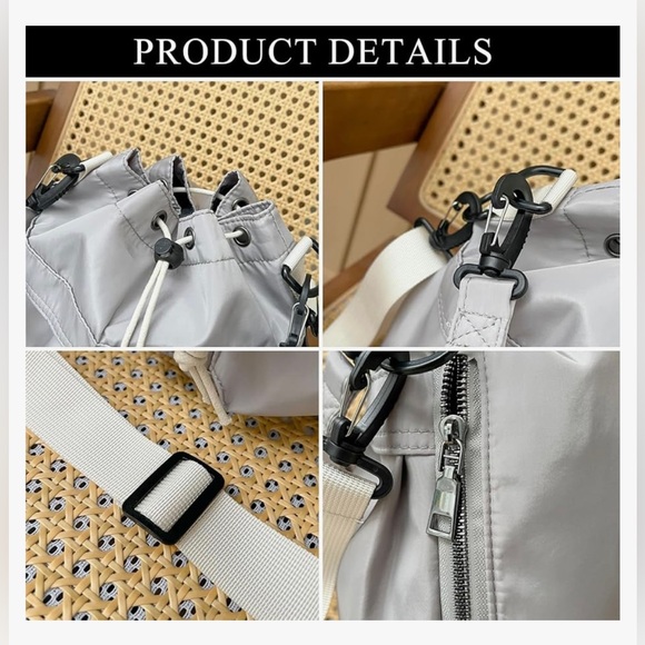 NWT Drawstring Nylon Waterproof Bucket Bag - Picture 5 of 8